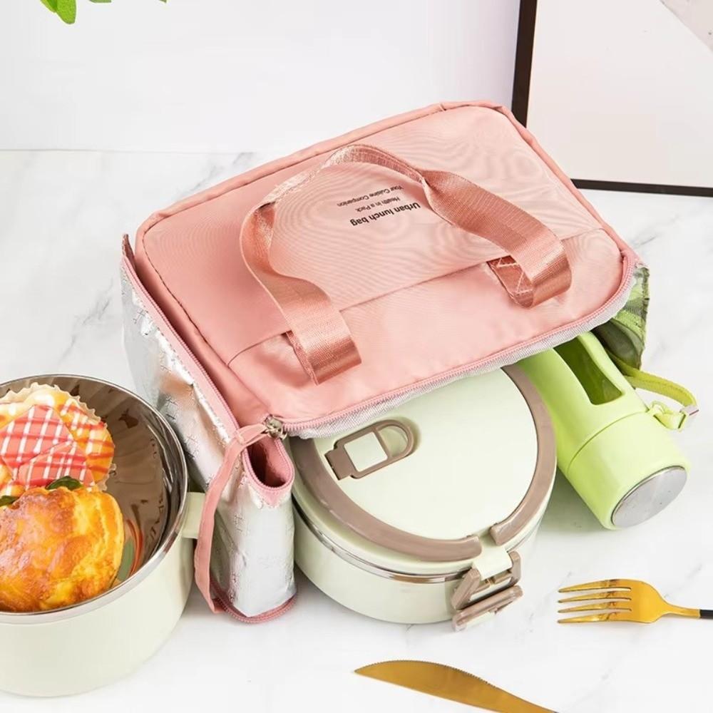 Portable Hand-held Insulated Lunch Box Bag Waterproof Aluminum Foil Office Lunch Bag Storage Bag Tote Bag Outdoor Picnic