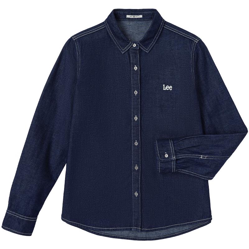 Lee Women's Classic Letter Embroidery Denim Shirt