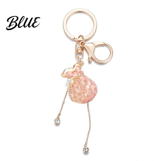 Colorful Tassel Keychain Money Bag Rhinestone Design Lucky Shape Key