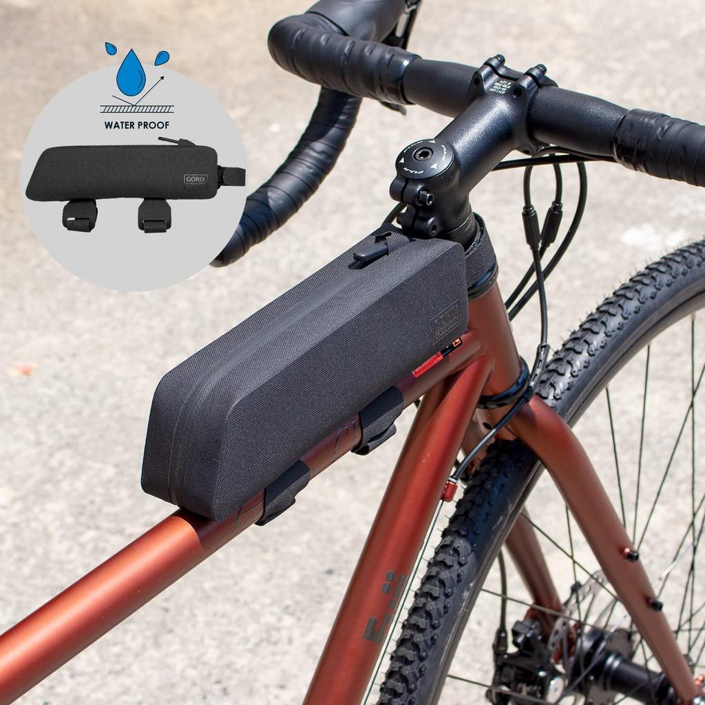 GORIX Bicycle Top Tube Simple Design Frame Bag for Road Front Small Item Suitable for Road Cross and Other Stylish Bicycle Bag Bag, Waterproof,