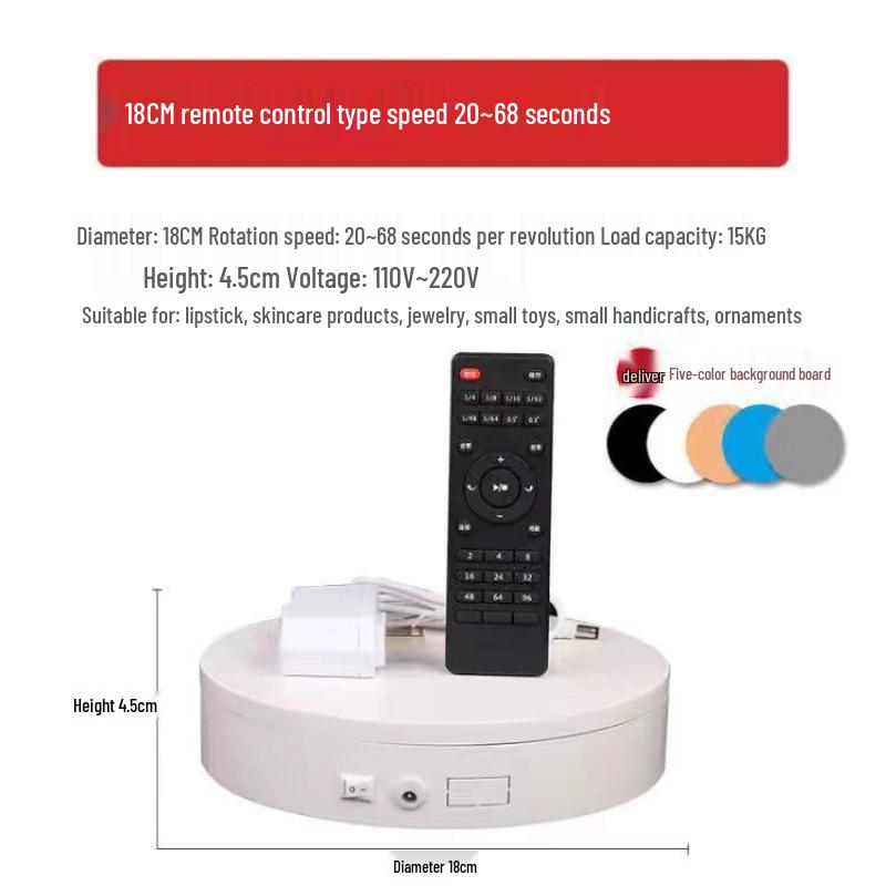 Electric Rotating Display Stand with Remote Control for Photography & Live Streaming