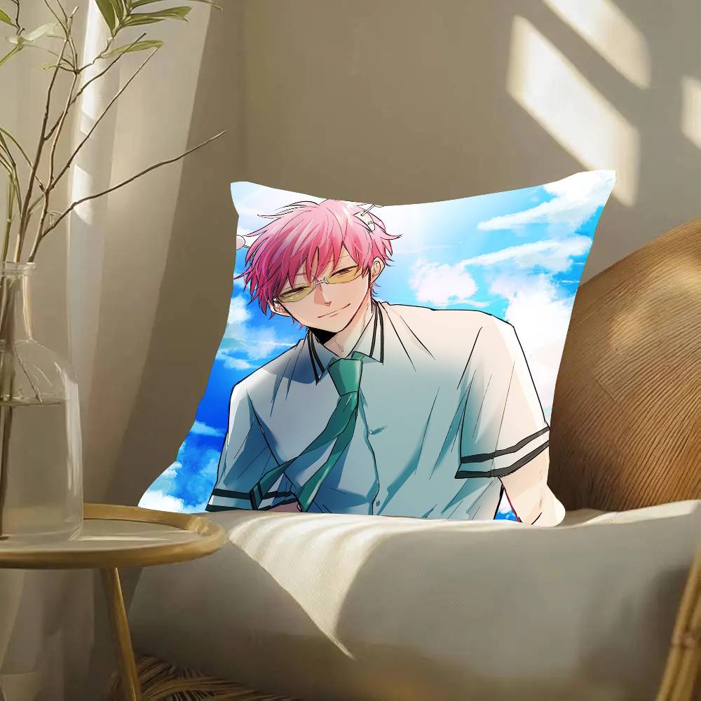The Disastrous Life Of S-Saiki K Anime Pillow Case Fashion Square Pillowcase Bedroom Sofa Room Ins Decoration Leisure