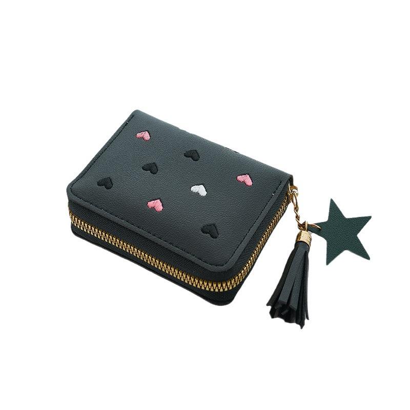 

Модный короткий кошелек - Женский кошелек на молнии для монет Green 2019