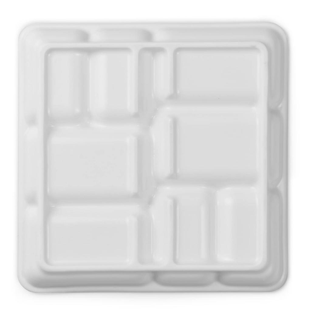 MEEDEN Ceramic Watercolor Palette, 8 Holes, Easy to Clean, Convenient for Color Sorting, Mini Square, 19 x 19 x 2.3 cm