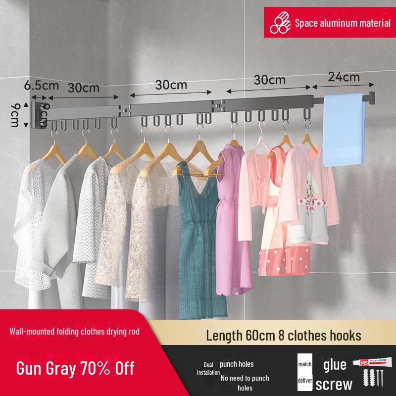 Suport de uscare pentru rufe telescopic, montat pe perete, pentru pervazuri și pervazuri, pentru interior/exterior