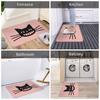Smiling Black Cat Doormat Non-Slip Entrance Kitchen Bathroom Door Floor Mat  Living Room Carpet Rug