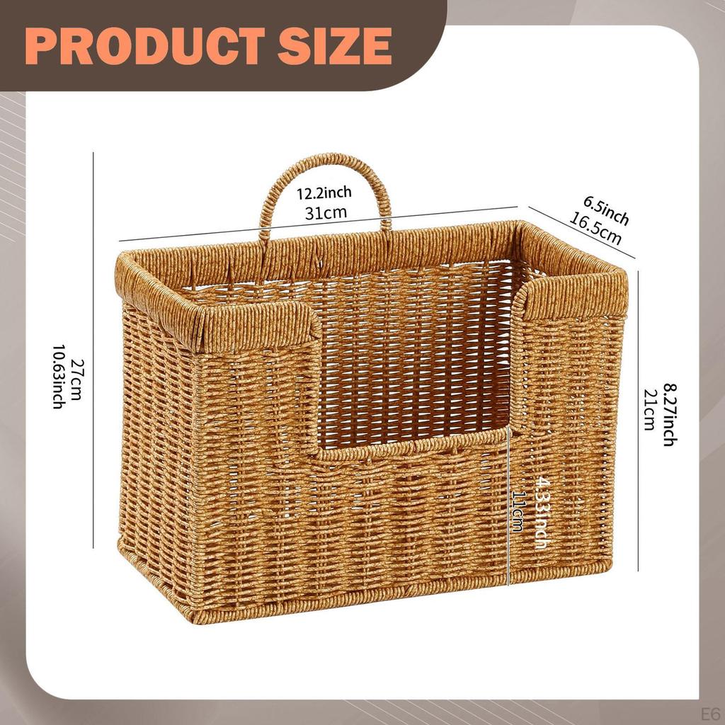 Spice Rack, Decorative Organizer Basket, Imitation Rattan, Multipurpose PE Container, Easy