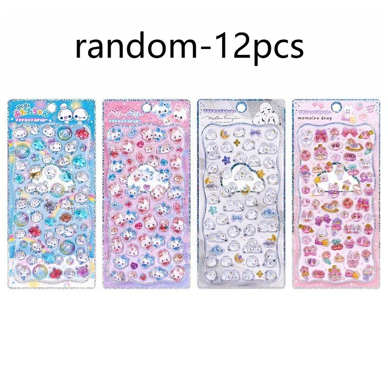 Original Cartoon Water Drop 3D Relief Crystal Stickers Cute Refrigerator Sticker Handbooks Decoration Creativity Reward Toy