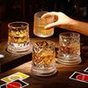 360° drehbare Whiskeygläser Rotierendes Whiskyglas mit Glasböden Grad Kristall Rumglas Traube Cocktailparty Trinkgeschenke