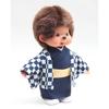 Kimono Original Kyugetsu Officiel Monchhichi Garçon Motif à Carreaux Bleu IPM-14-Z