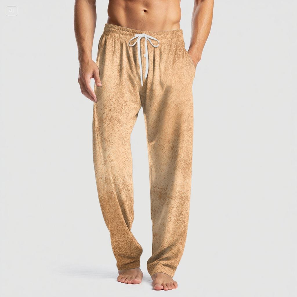 Pantalon décontracté pour homme en tricot avec poche et imprimé tendance, pantalon de pyjama