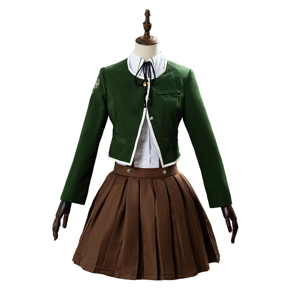 

Anime Danganronpa Chihiro Fujisaki Cosplay Costume JK School Uniform Suits Brown Pleated Skirt set Halloween Costumes for Women XXL