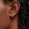 Fashion Punk Huggies Earrings for Men, Silver Color Stainless Steel Small Hoop Earring, Hypoallergenic Piercing Jewelry
