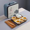 Travel tea set, Dingyao Kung Fu ceramics, one pot and four cups