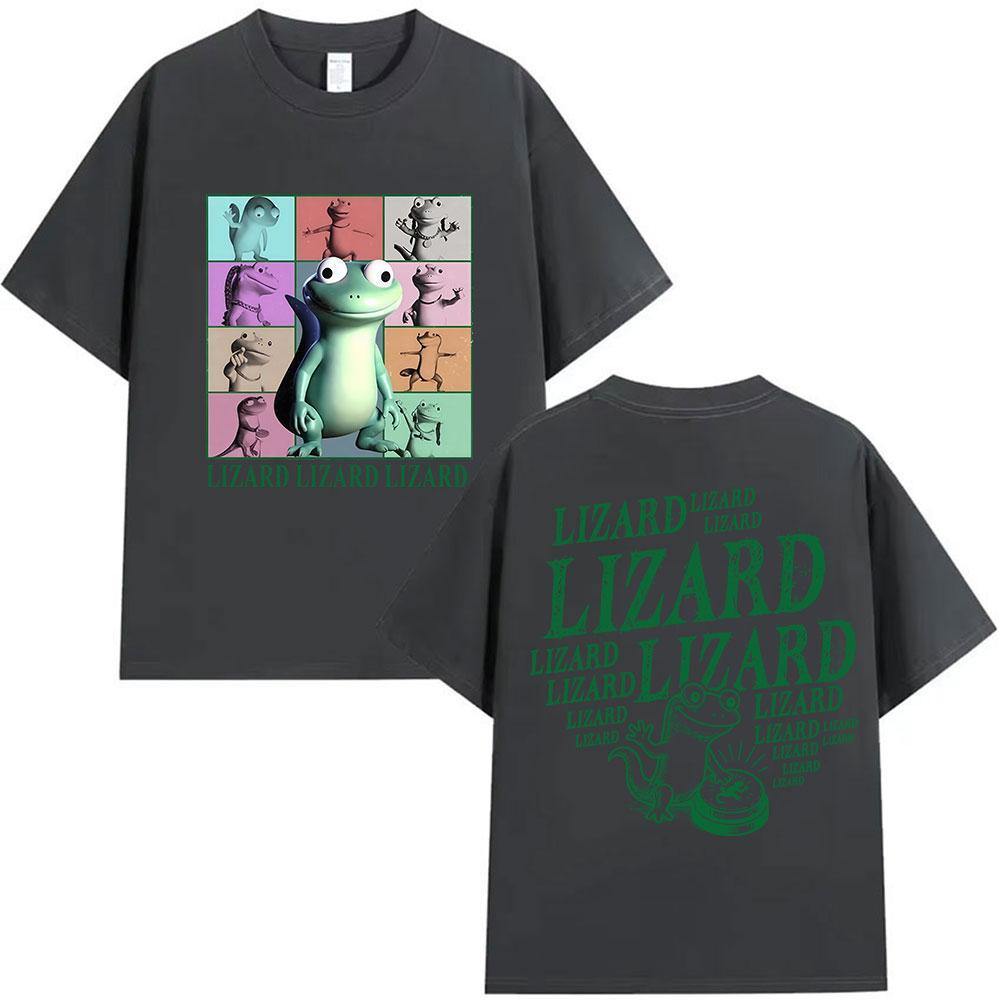 Funny Lizard Lizard 2025 Graphic T-shirt for Men and Women, Casual and Fashionable Summer Print 100% Pure Cotton T-shirt 4XL