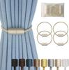 Magnetic Curtain Tiebacks 2 Pack Black Curtain Rope Tieback Curtain Holders for Drapes Modern Tie Backs Decorative Curtain Holdbacks