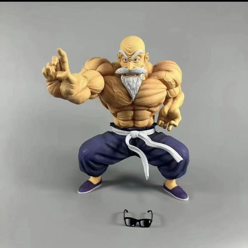 New Anime Dragon Ball Figure Master Roshi Action Muscle Strengthening Form Toys Gifts Model Collectible PVC Round Sensory Compression Bouncy Durable