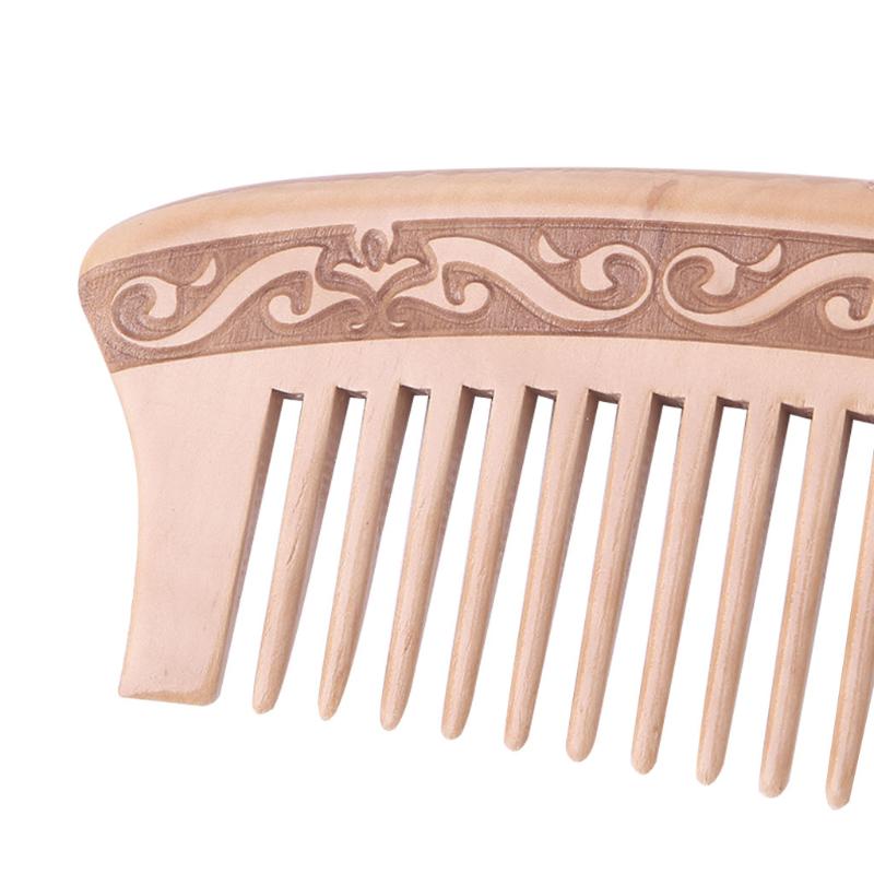 Wooden Wide Tooth Comb Natural Peach Wood Massage Beauty Hair Care