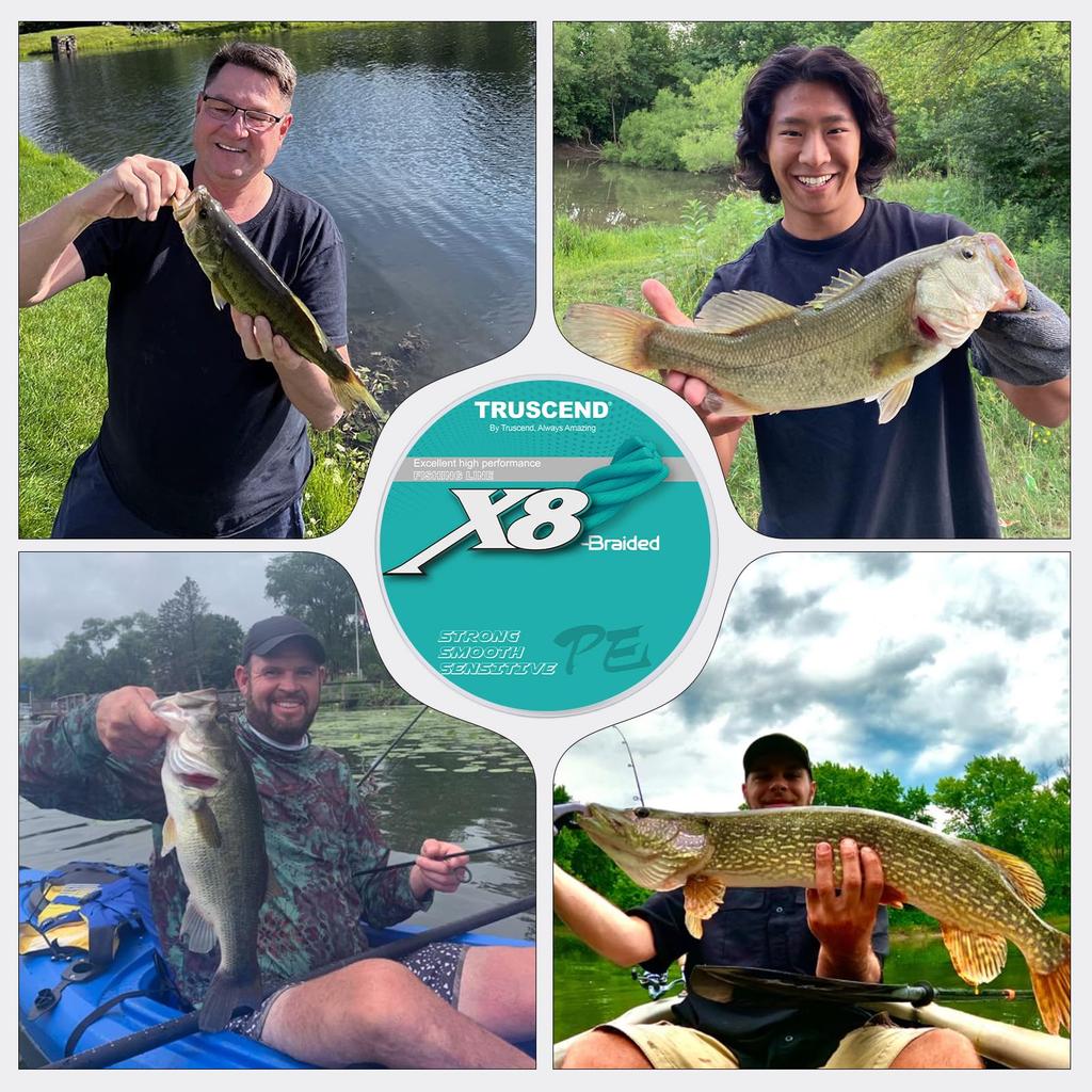 Plecionka wędkarska TRUSCEND X8, Ulepszona plecionka wędkarska typu spin, Gładka ultracienka plecionka wędkarska, Super mocna i odporna na ścieranie, Nie