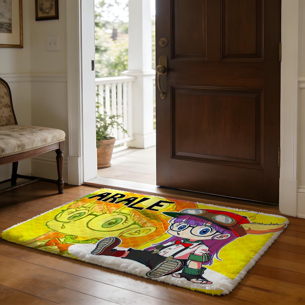 Cartoon DDr Slump Arale Floor Mat Soft Flannel Absorbent Mat Non-Slip Rug Home Bedroom Bathroom