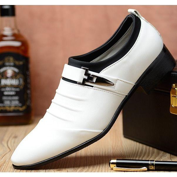 

Casual Leather Shoes for Men, Trendy Business Canvas Soft-Sole Pointed-Toe Oversized Men s Shoes, Versatile Chelsea Boots 46 білий