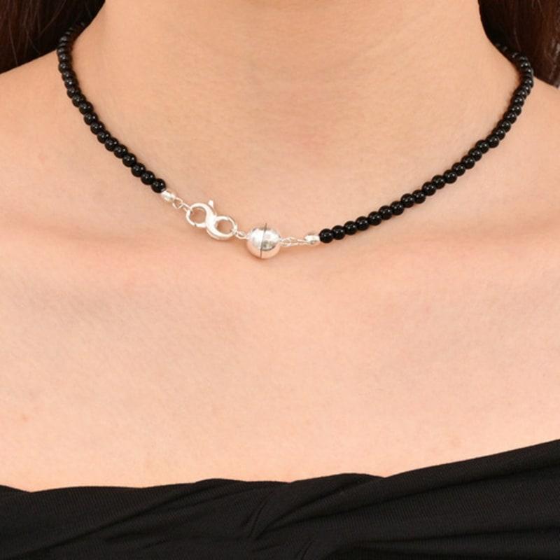 

LAYERMOOD 24 Black new ball Necklace-silver925 one