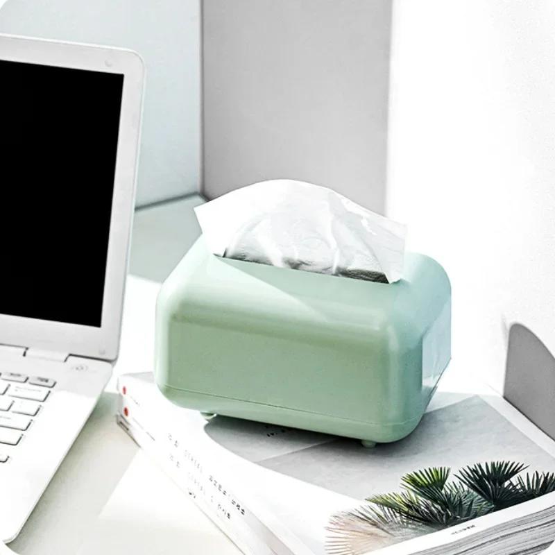 Simple Stylish Plastic Tissue Box Square Tissues Container Car Napkins Holder Case Home Organizer Kitchen Storage Holder Tools