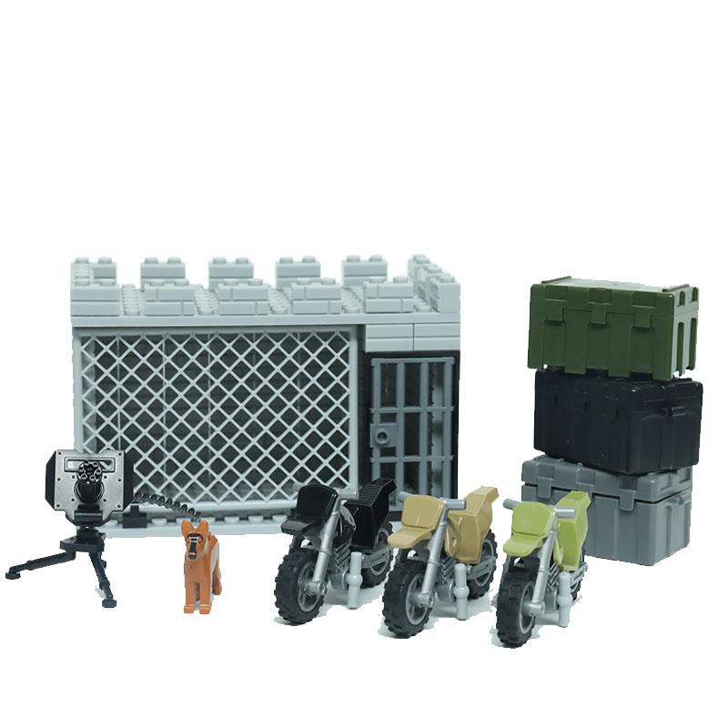 WK2 Militärbasis Moc Sentinel Turm Wachturm Gefängniskäfig Gebäude Modell Militärspielzeug Waffen Baustein DIY Junge Kind Geschenk