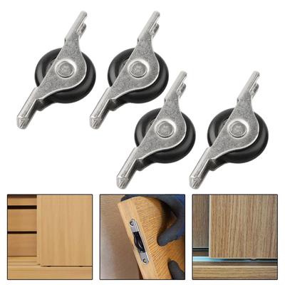 4 Pcs Sliding Door Roller Cabinet Doors Wheels Nylon Runners Wardrobe Furniture Hardware Window Sliding Pulley Door Roller