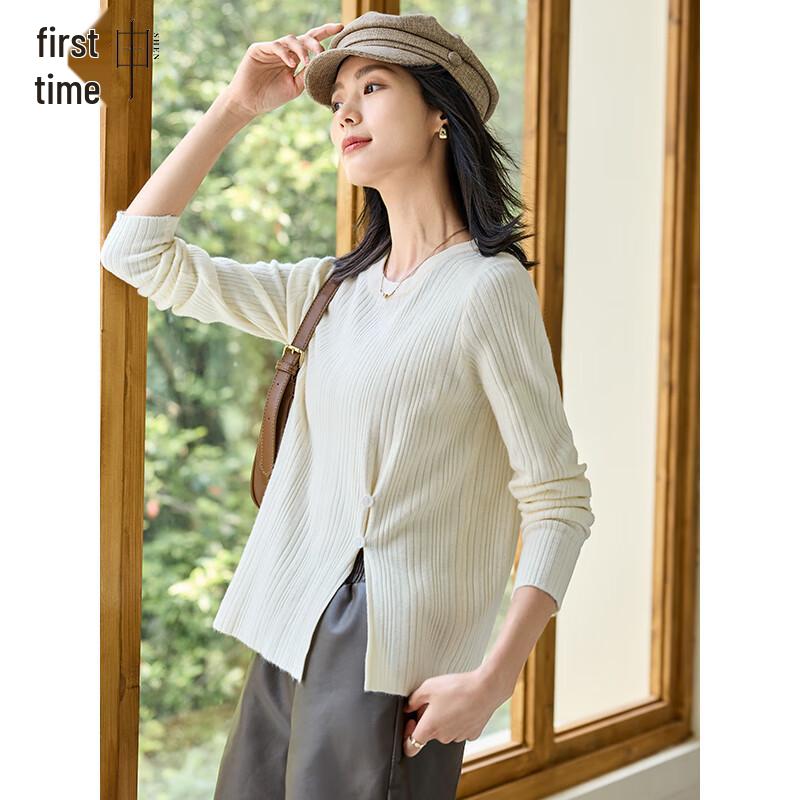 Women's Round Neck Split Knit Sweater