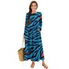 Rochie Midi Casual cu Mânecă Lungă Femei Tiv Patchwork Croială Largă