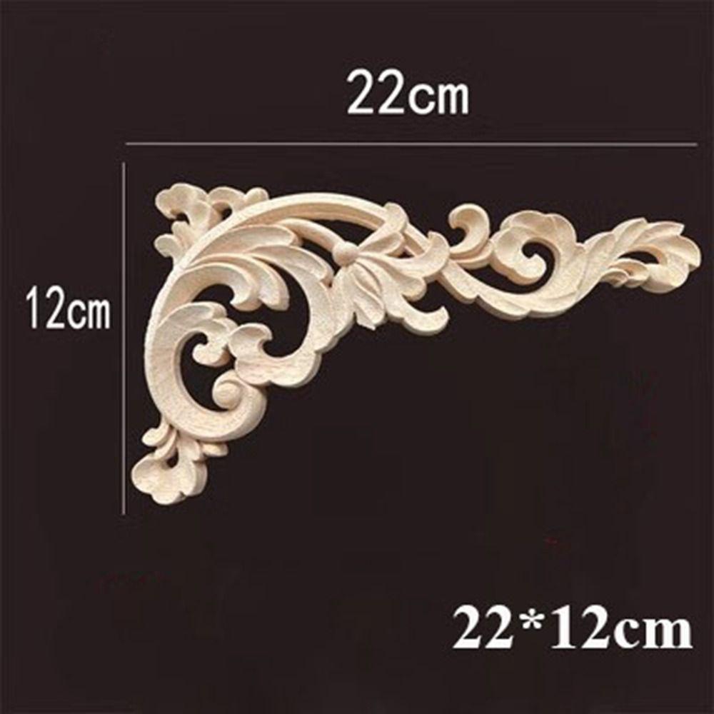 Naturligt blommigt trä snidat hantverk Flera stilar Hörnapplikationer Ram Vägg Dörrdekoration