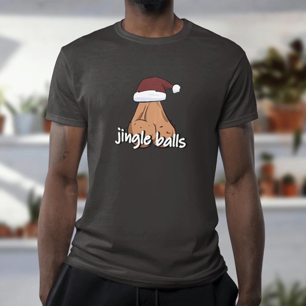 

Funny Jingle Balls Santa Claus Tshirt Christmas Decorations Winter Joke Tee L