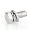 304 Stainless Steel Hex Head Combination Screw with Flat and Spring Washers (Sizes: M4, M5, M6, M8, M10)