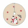 Christmas Tree Skirt 40 Inch Winter Snowman/Santa Claus Xmas Tree Mat Rustic Burlap Tree Skirt for Holiday Party Home Indoor Decorations