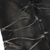 Mens Flared Denim Pants Punk Style Washed Distressed Jeans Button Fly Casual Trousers