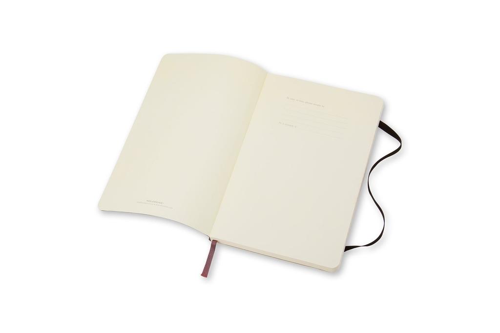 Moleskine Classic Notebook, Soft Cover, Horizontal Ruled, Large Size (13cm x 21cm), Black, QP616