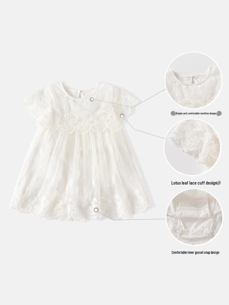 Summer Mesh Skirt Baby Romper - Princess Jumpsuit for 100 Days & First Birthday Gift