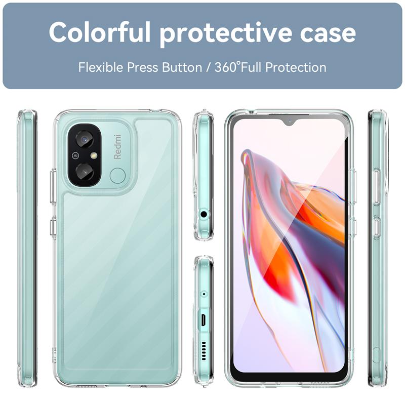 For Redmi 12C Case Cover Xiaomi Redmi 12C 9C 10A 10C 12 Capas New Shockproof Back Transparent Colour Clear For Fundas Redmi 12C