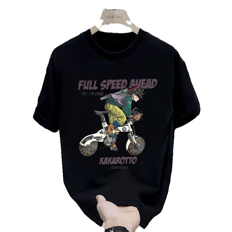 

2025trendy men s printed short-sleeved t-shirt men s summer new pure cotton handsome half-sleeved men s t-shirt ins trendy brand 4XL