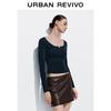 UR Women's Crew Neck Long Sleeve Button-Up Basic T-Shirt