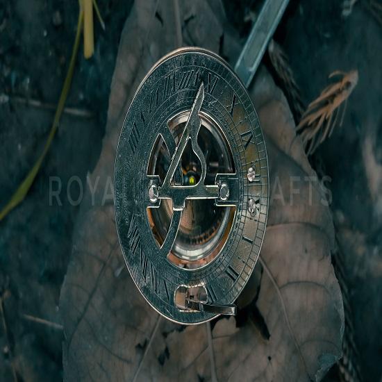 Antique Nautical Directional Magnetic Sundial Brass Compass, Antique Decor Birthday Gifts for Men, Astrolabe for Him, Baptism Gifts