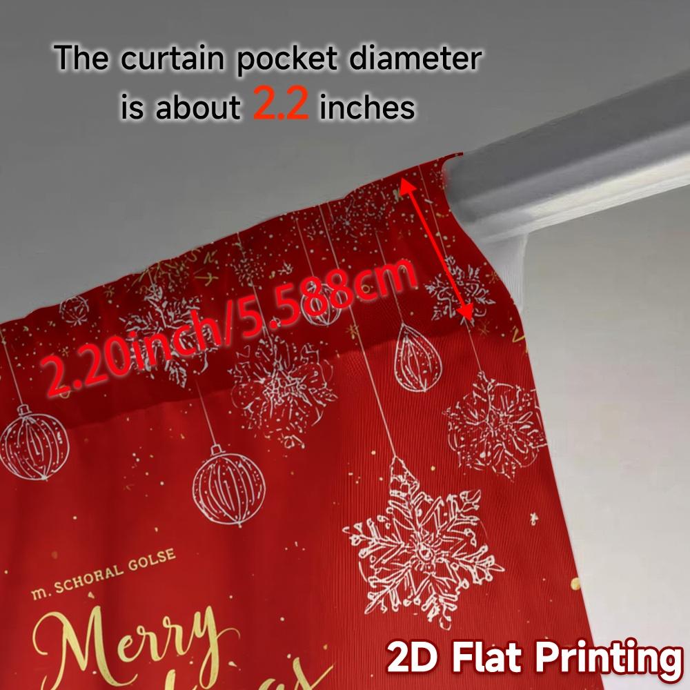2D Flat Printing  JIT 2pcs   Curtains (Without Rod) Festive Wonderland(1) Popular Window Curtain Fabric Curtains Versatile All