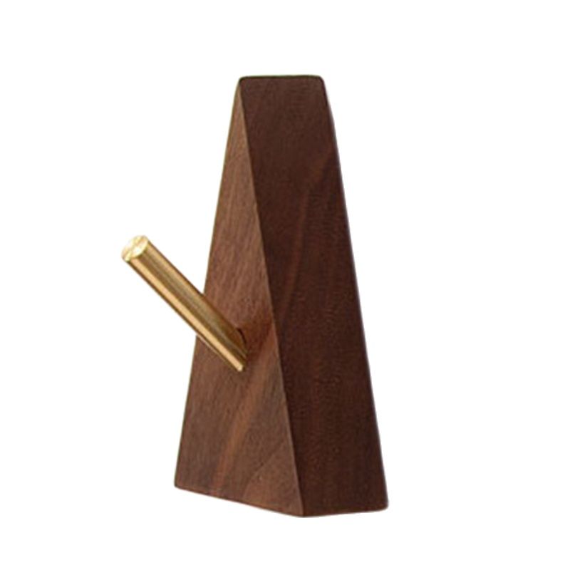 Triangle Shape Brass Solid Wood Hooks Multi-Purpose Key Holder Decoration Wall Coat Rack Door Clothes Storage Home Organizer