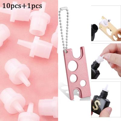 Universal Eyelash Glue Bottle Blocking Needle Replacement Extension Mouth Head Special Flumat Carpet Rug Cap Opener Makeup Tool, 10pcs