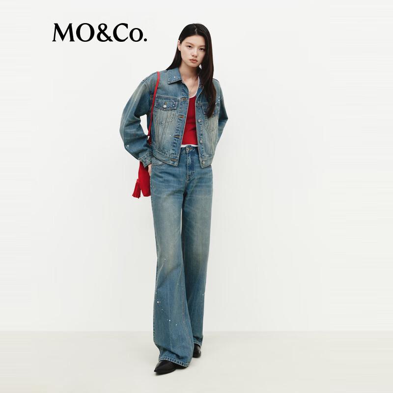 MO&Co. Women's High-Waist Straight-Leg Jeans