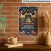 2D Flat Decorative 8×12 Inch Aluminum Plaque Metal Sign | 250 Years American Independence (1776-2026): Liberty Bell, Bald Eagle & US Flag; Honor