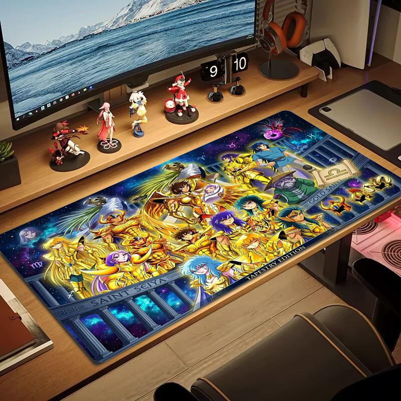 Saint Seiya Color Mouse Pad Large Gaming Table Cushion Non-slip Laptop Tablet Big Mousepad XXL Mat Mini PC Playmat With Lock Edge