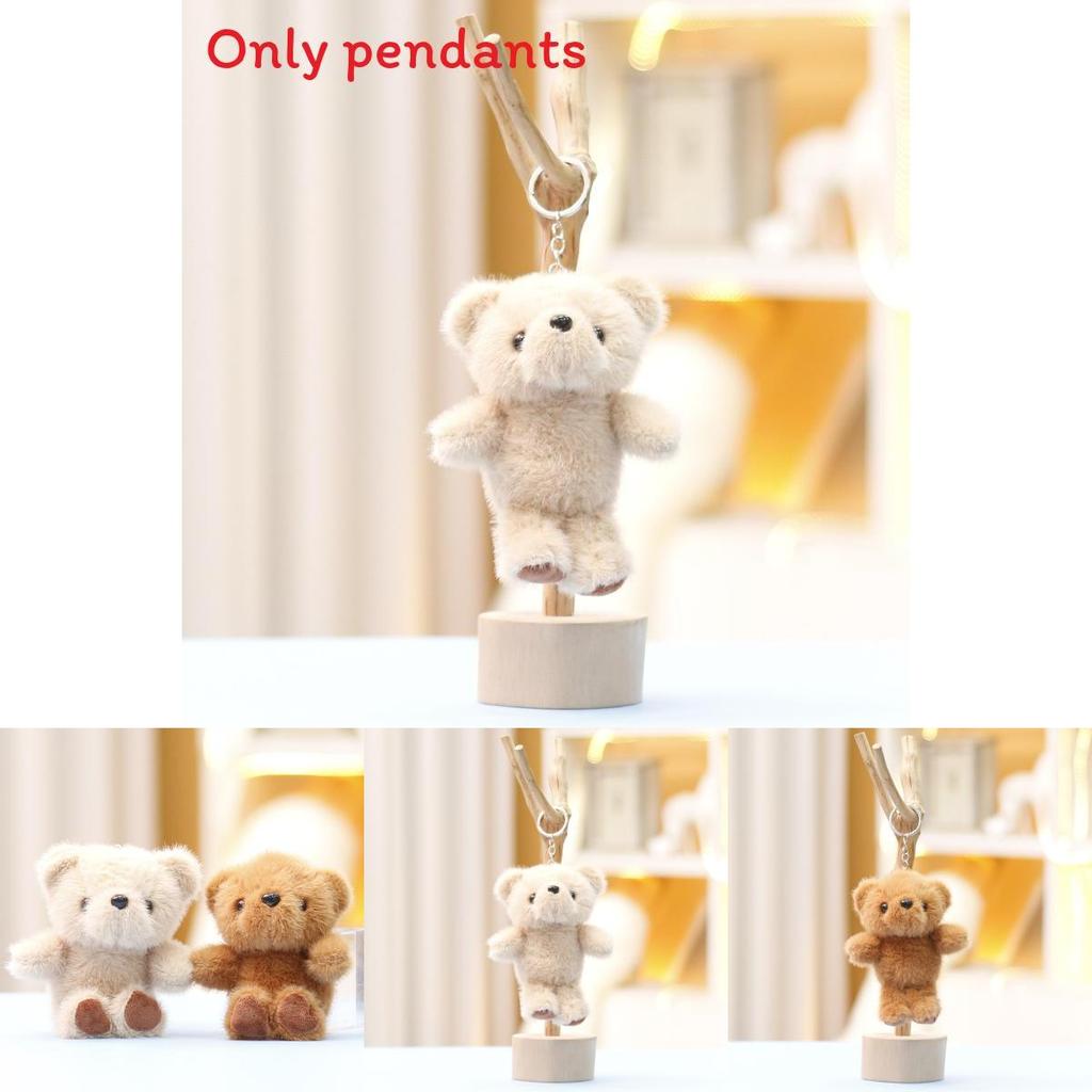 Cute Brown And White Bear Plush Doll With Pp Cotton Filling For Kids And Car Accessories