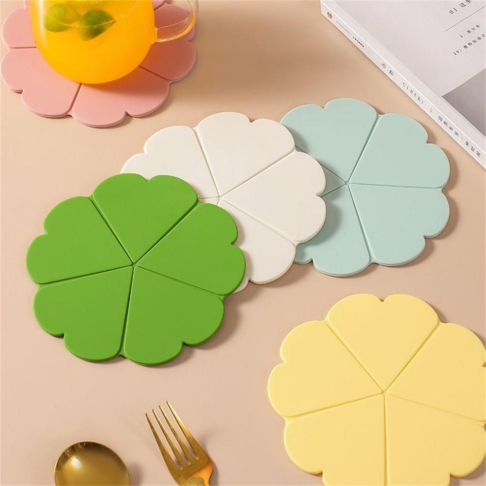 Flower Silicone Heat Insulation Mat Creative Table Mat Cup Mat Heat-Resistant Table Mat Pot Mat High Temperature Resistance